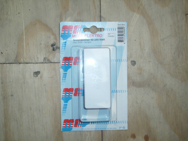 Snoerdimmer 60-250W WIT voor 220V lampen (meer electro)